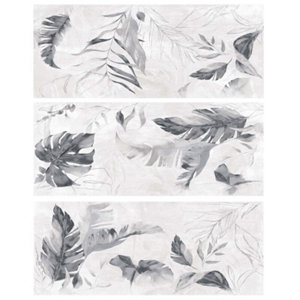 Décor mural faïence aspect béton crème mat TROPICAL 20 x 50 cm Ép. 9,2 mm