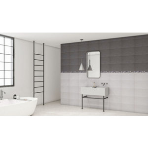 Faience 20 x 50 cm "Happy" blanc