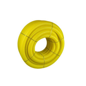 Drain annelé pvc D.10 cm longueur 25 m jaune perforé et manchonné