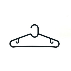 Lot de 10 cintres en plastiques noir - 39 x 18,5 x 0,4 cm.