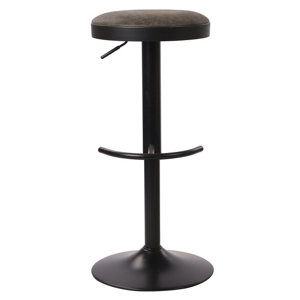 Lot de 2 tabourets de bar réglables gris rond H. 60 à 82 cm