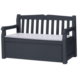 Coffre banquette gris H. 84 x L. 140 x P. 60 cm. 265 L.