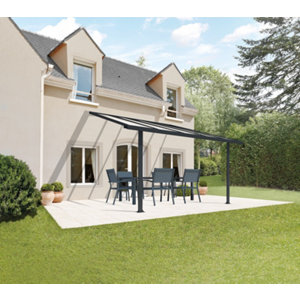 Pergola en aluminium grise - 3 x 3 m