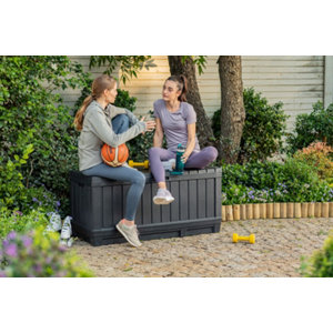 Coffre de jardin "KENTWOOD" en résine gris 350 L
