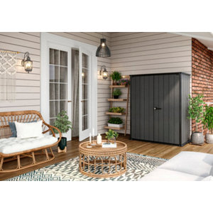 Armoire CORTINA ALTO en résine effet bois 140X74X170 CM - 1400 L