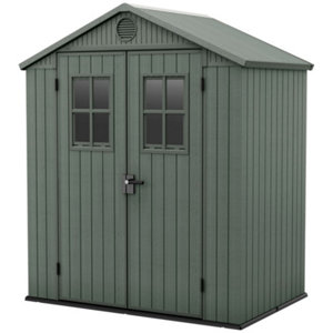 Abri "DARWIN" vert structure résine traitée anti-UV imitation bois  soit 1,99 M²