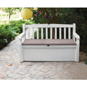 Banc avec coffre 265 L blanc et cappuccino EDEN 140 × 60 × 84 cm