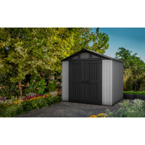 Abri de jardin gris et noir polypropylène STRONGHOLD 6 m² - L. 248,5 x P. 178 x H. 241 cm