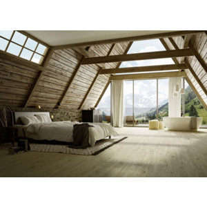 Sol stratifié "AC4" chêne marron naturel 8 mm avec sous-couche phonique intégrée