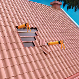 Mastic colle  réparation et collage des tuiles couleur terre cuite - 300 ml