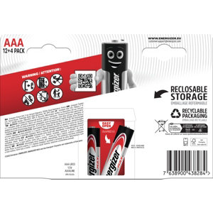 Lot de 12 + 4 piles Alcalines Max AAA/LR03