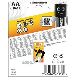 Lot de 6 piles Alcalines Power AA/LR6