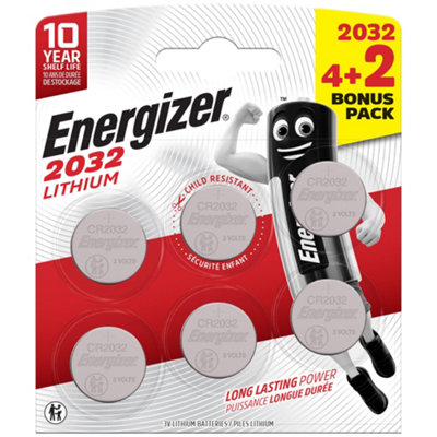 Pile Bouton Cr 2032 Lithium Energizer 240 Mah 3 V 6 Pc - vue 3