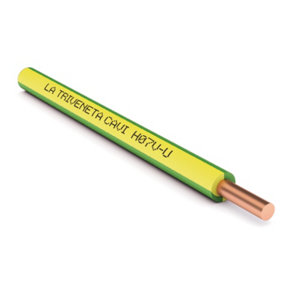 Câble électrique d'installation HO7VU 2,5MM2 100ML vert/jaune