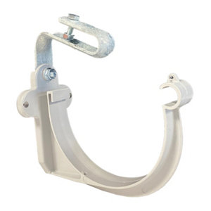 Crochet bandeau 25 mm PVC avec étrier galvanisé réglable ton gris