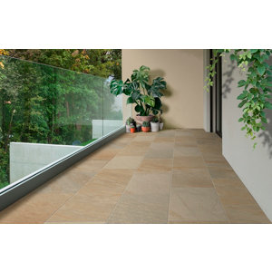 Carrelage extérieur grès cérame émaillé beige R10 - 31 x 62 cm