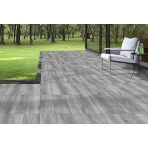 Carrelage sol extérieur grès cérame émaillé gris R11 50 x 50 cm