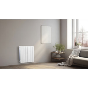 Radiateur à eau chaude en aluminium "ALICE ROYAL" blanc - H.65 x L.66 cm
