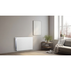 Radiateur à eau chaude en aluminium "ALICE ROYAL" blanc - H.65 x L.96 cm