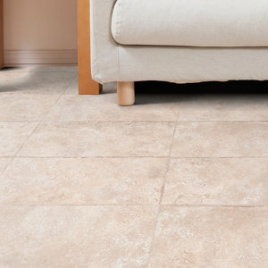 Carrelage sol intérieur grès cérame émaillé beige aspect pierre ROMA 31 x 62 cm