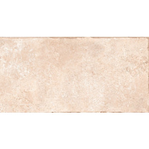Carrelage sol intérieur grès cérame émaillé beige aspect pierre ROMA 31 x 62 cm