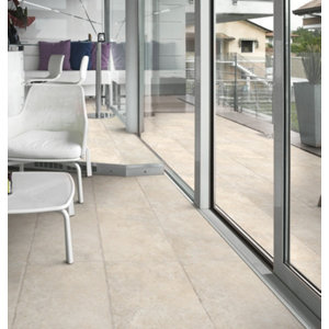 Plinthe grès cérame émaillé aspect pierre beige ROMA 7,5 x 62 cm