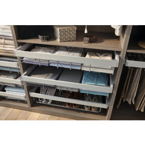 Cadre coulissant L. 95 x p. 51,4 x H. 5,8 cm et panier filaire L. 89 x p. 51 x H. 14,7 cm