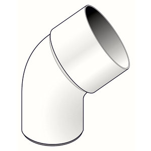 Coude en PVC Dév. 16 mm blanc Ø 80 mm