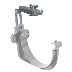 Crochet bandeau avec étrier en PVC ton gris 25 mm