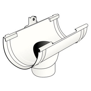 Naissance centrale et support en PVC, sortie Ø 80 en couleur blanc