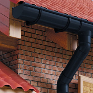 Jonction de gouttière PVC gris anthracite - développé 25