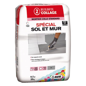 Mortier colle sol et mur C1* gris - 25 kg