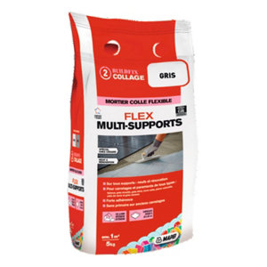 Mortier colle flex multisupport C2E* - Gris - 5 kg