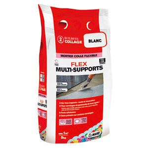 Mortier colle flex multisupport C2E - Blanc - 5 kg