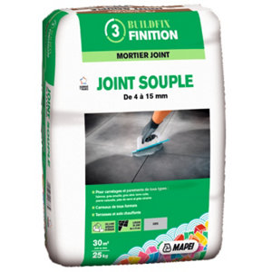 Mortier joint souple gris pour sols et murs, intérieurs et extérieurs