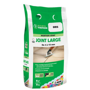 Mortier joint large pour sols et murs, intérieurs et extérieurs - Gris - 5 kg