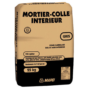 Mortier colle gris pour carrelage - 25 kg