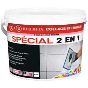 Colle et joint 2 en 1 - D2T - Blanc - 5 kg