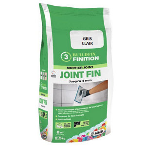 Mortier pour joint fin - Gris clair - 2,5 kg