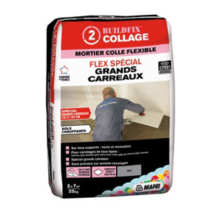 Mortier colle flexible spécial grands carreaux sols et murs - 25 kg