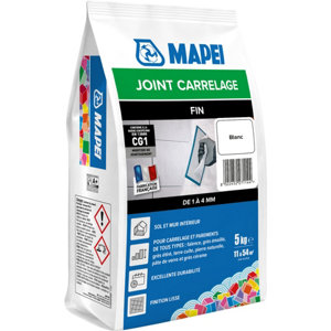 Joint carrelage fin blanc 100 intérieur sol et mur 5 kg