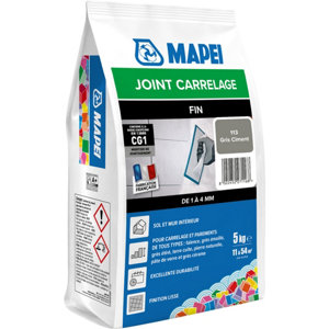 Joint carrelage fin gris ciment 113 intérieur sol et mur 5 kg