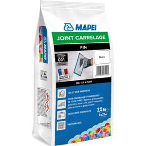 Joint carrelage fin blanc 100 intérieur sol et mur 2,5 kg