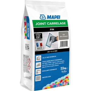 Joint carrelage fin gris ciment 113 intérieur sol et mur 2,5 kg