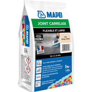 Joint carrelage flexible et large beige 132 intérieur et extérieur 5 kg