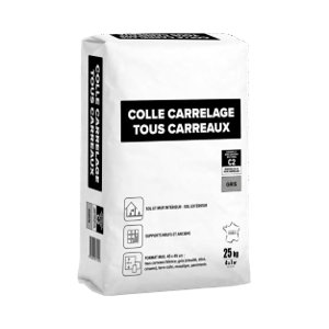 Mortier-colle carrelage tous carreaux gris intérieur et extérieur sol et mur 25 kg