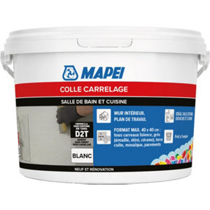 Colle carrelage en pâte prête à l’emploi salle de bain et cuisine blanc 3 kg