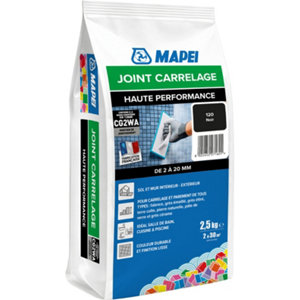 Joint carrelage haute performance noir 120 intérieur et extérieur 2,5 kg