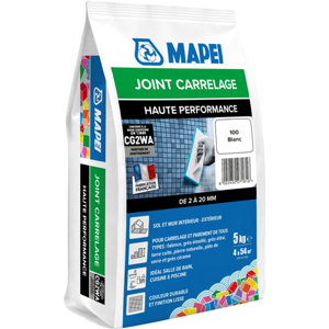 Joint carrelage haute performance blanc 100 intérieur et extérieur 5 kg