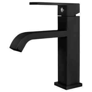 Mitigeur lavabo "Ayaz" noir - H. 16,5 cm